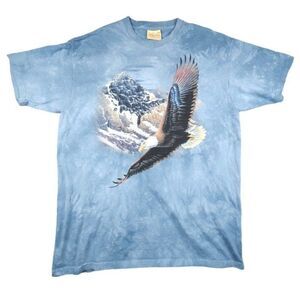 Vintage Bald Eagle T Shirt Mens Size 2XL Y2K Nature Animal Tee Mountain Tie Dye